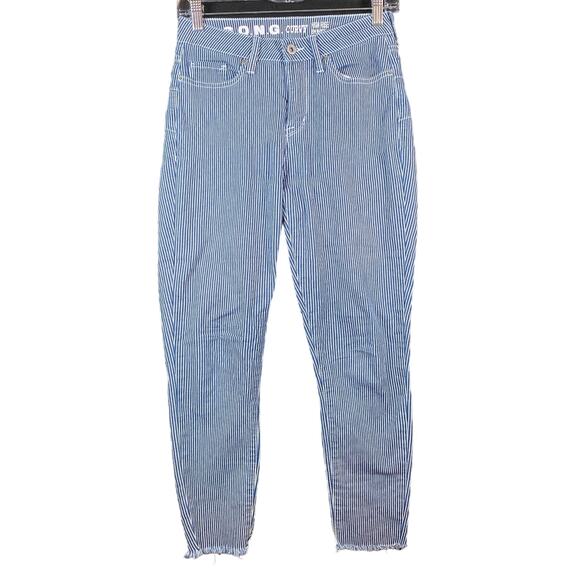 S.O.N.G Womens Jeans Blue Denim High Rise Skinny Ankle Grazer Distressed 5/27 - Picture 1 of 14